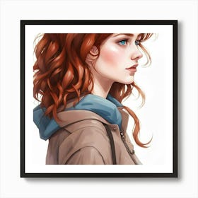 Red Haired Girl Art Print