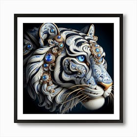 Tiger With Blue Eyes Art Print