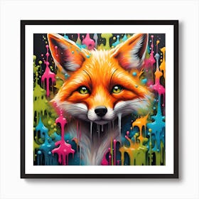 Colorful Fox Art Print