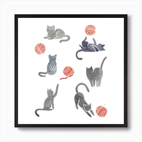 Cats Square Art Print