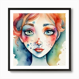 Watercolor Of A Girl 16 Art Print