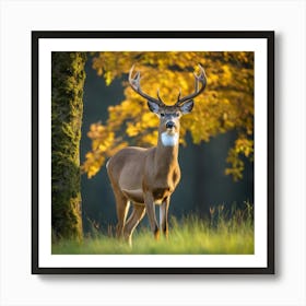 Deer In The Forest 244 Art Print