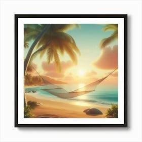 Sunset At The Beach 1 Art Print