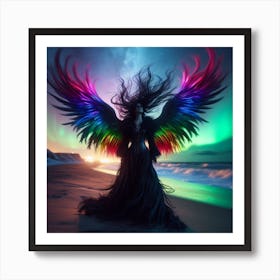 Angel With Rainbow Wings 1 Art Print