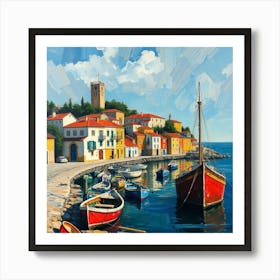 Boats At The Harbor 1 Art Print