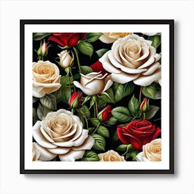 Roses Wallpaper 2 Art Print