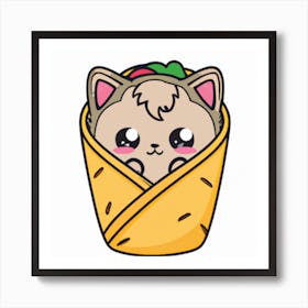 Kawaii Taco Art Print