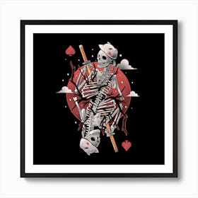 Samurai Skull Card - Dark Goth Skeleton Japanese Oriental Gift 1 Art Print
