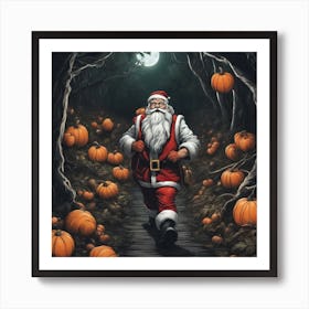 Santa Claus In The Woods Art Print