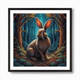 Rabbit In The Woods 37 Art Print