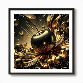 Gold Cherry Art Print