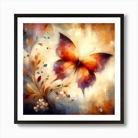 Abstract Butterfly Oil Painting Copy Art Print