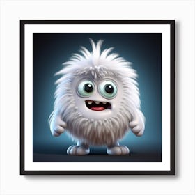 White Cartoon Monster Art Print