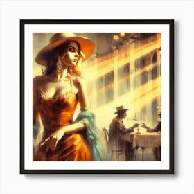 Sexy Woman In Hat Art Print