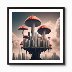 Mushroom City 1 Art Print