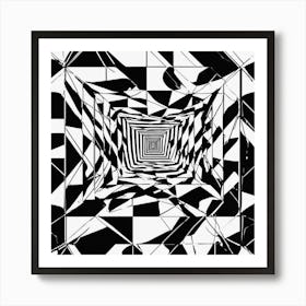 Vibrant Abstract Line Drawing With Bold Intersecting Strokes (7) Art Print