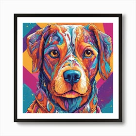 Colorful Dog 1 Art Print