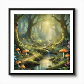 Fairy Forest Paintings Art Print 2 Art Print