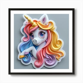 Unicorn Paper Cut Art Art Print