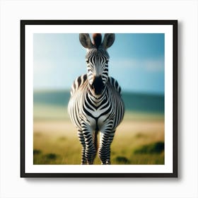 Zebra In The Grass Art Print