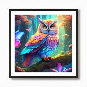 Colorful Owl 42 Art Print