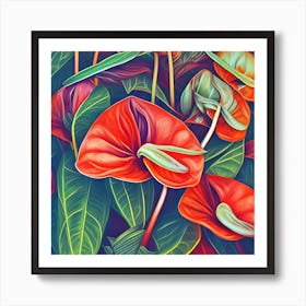 Anthurium Flowers 1 Art Print