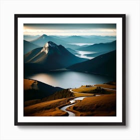 Sunrise Over Lake Taupo Art Print