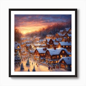 Christmas Village 2 Art Print