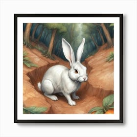 Rabbit In The Woods 12 Art Print