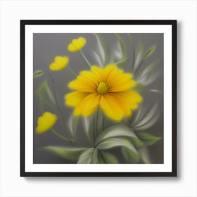 Yellow Flowers Painting Art Print