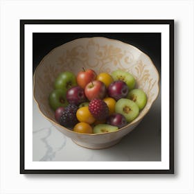 Fruit In A Patterned Bowl Art Print