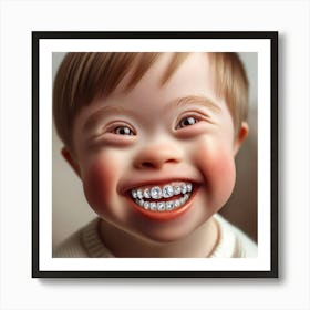 Smiley Boy With Braces Art Print