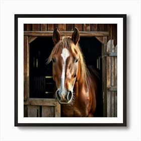 Head Purebred Equestrian Beauty Window Horse Shed Rural Farm Photo Horizontal Mare Hobby (1) Art Print