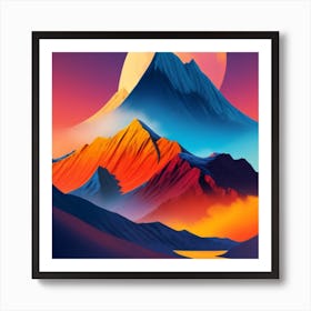 Colourful Mountain Art Print