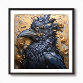 Crow Golden Art Print