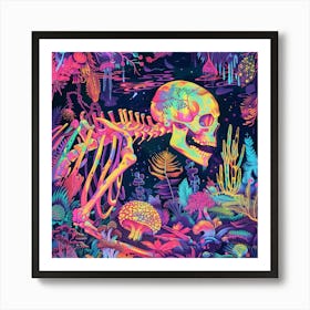 Psychedelic Skeleton 2 Art Print