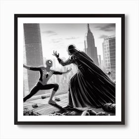 Spider-Man And Darth Vader Art Print