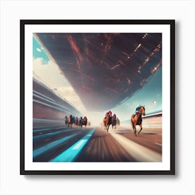 Futuristic Horse Race Art Print