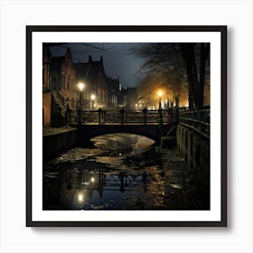 Night On The Canal Art Print