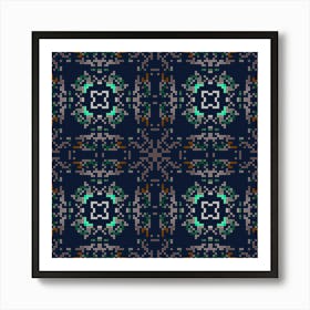 Abstract geometrical pattern with hand drawn decorative elements 3 Art Print
