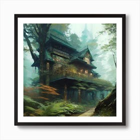 Tree House In The Forest 4 Art Print