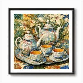 Mosaic Teapot Art Print