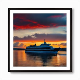 Sunset On A Cruise Ship 8 Art Print