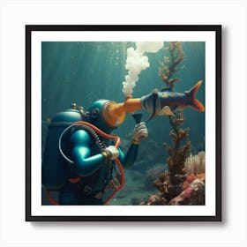 Scuba Diver Art Print