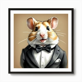 Hamster In Tuxedo 1 Art Print