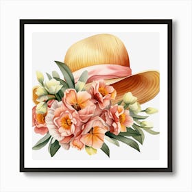 Hat With Flowers 7 Art Print