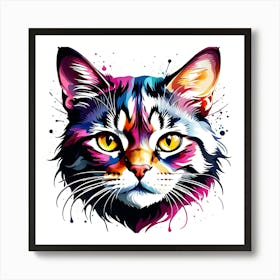 Colorful Cat Art Print