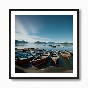 Boats On A Lake Art Print