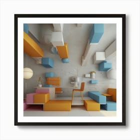 Colorful Living Room 1 Art Print