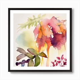 Watercolor Of Flowers Art Print